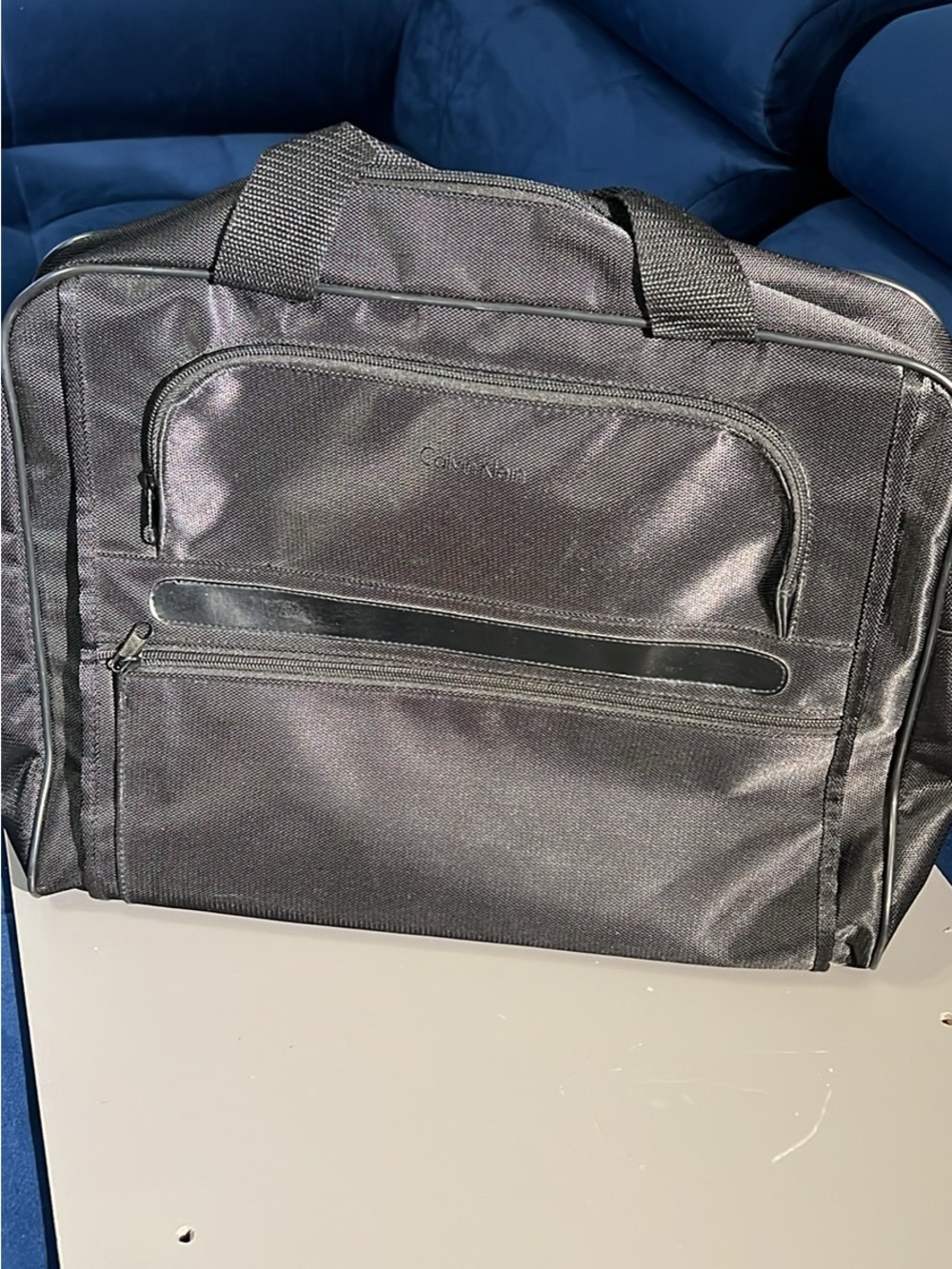 Calvin Klein Black Laptop Briefcase with Front Zip Pockets